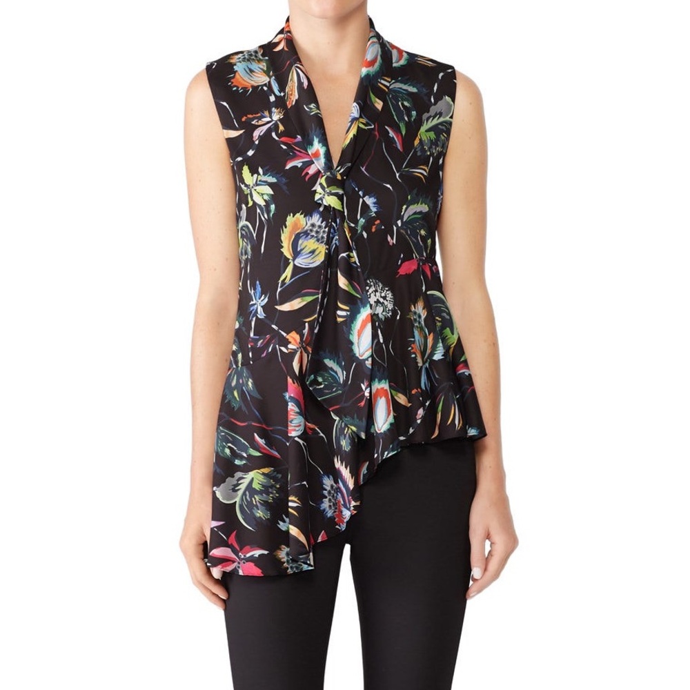 Jason Wu Asymmetric floral-print crepe de chine blouse